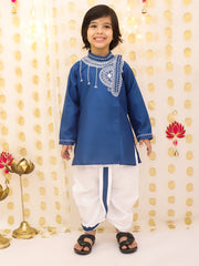 Linen Dhoti Kurta Set for Boys - Sky Blue | BS25DK19NBA