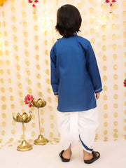 Linen Dhoti Kurta Set for Boys - Sky Blue | BS25DK19NBA