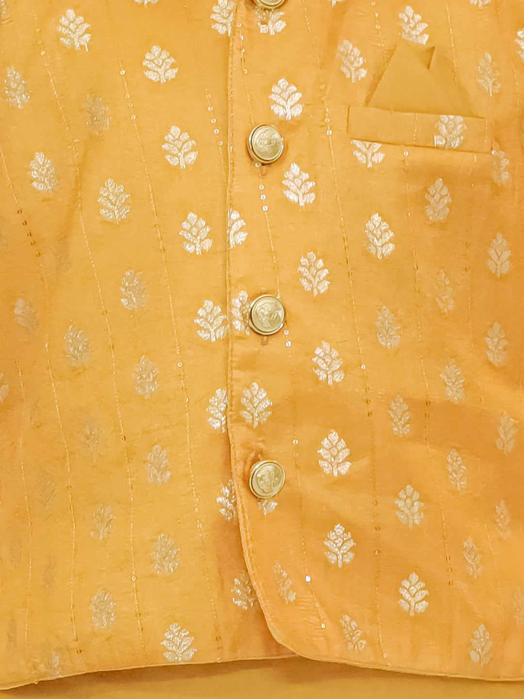 Silk Dhoti Kurta Set for Boys - Mustard | BS25DK20MSA | DesiQlo