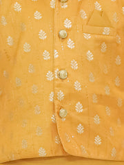 Silk Dhoti Kurta Set for Boys - Mustard | BS25DK20MSA