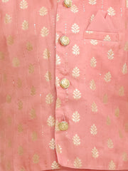 Silk Dhoti Kurta Set for Boys - Peach | BS25DK20PEA