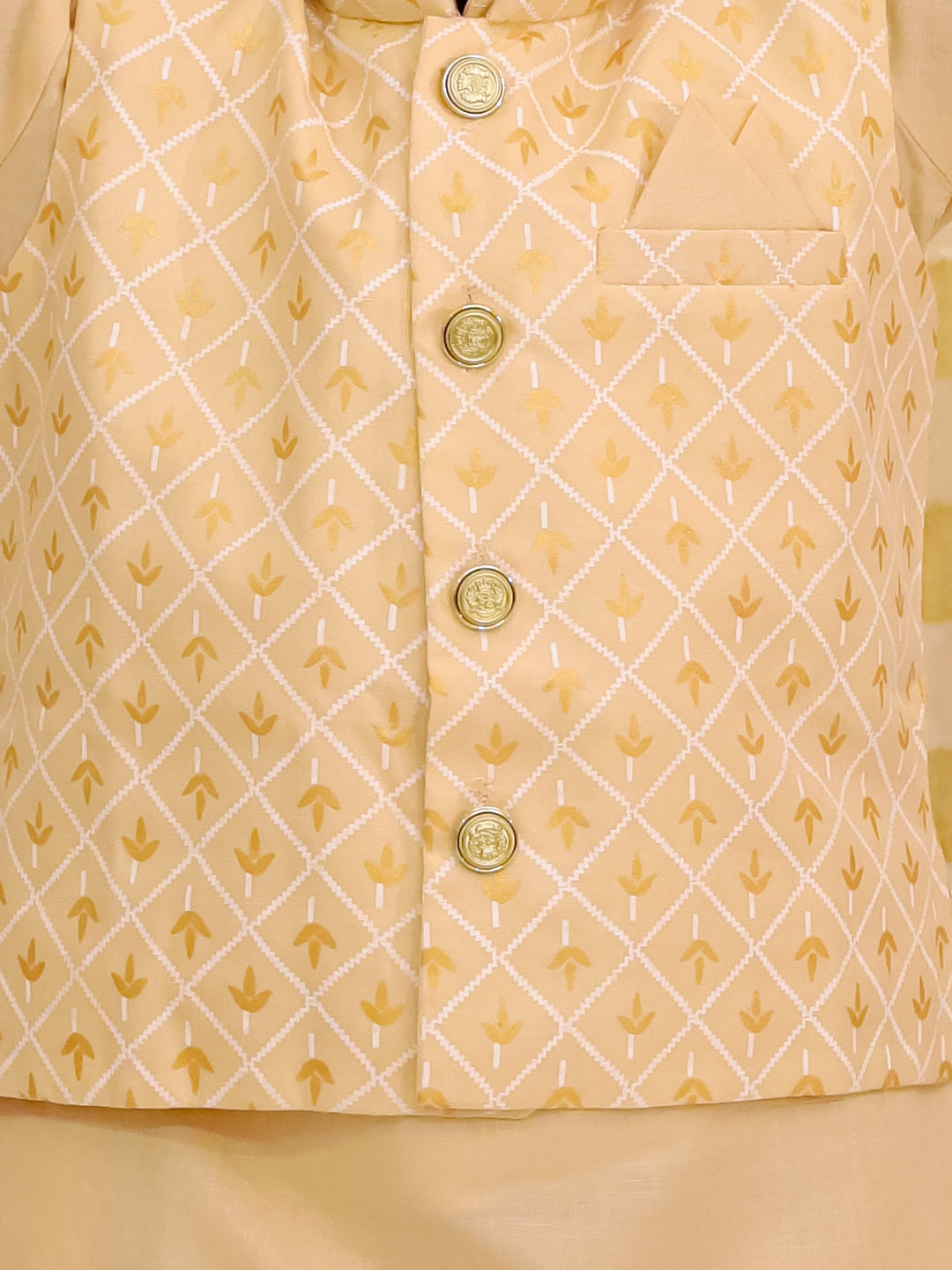 Linen Dhoti Kurta Set for Boys - Gold | BS25DK21GLA | DesiQlo