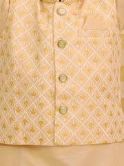 Linen Dhoti Kurta Set for Boys - Gold | BS25DK21GLA
