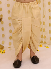 Linen Dhoti Kurta Set for Boys - Gold | BS25DK21GLA