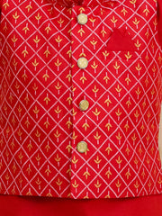 Linen Dhoti Kurta Set for Boys - Maroon | BS25DK21MRA