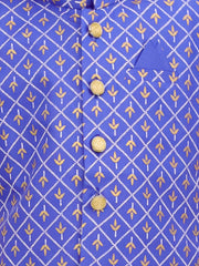 Linen Dhoti Kurta Set for Boys - Blue | BS25DK21NBA