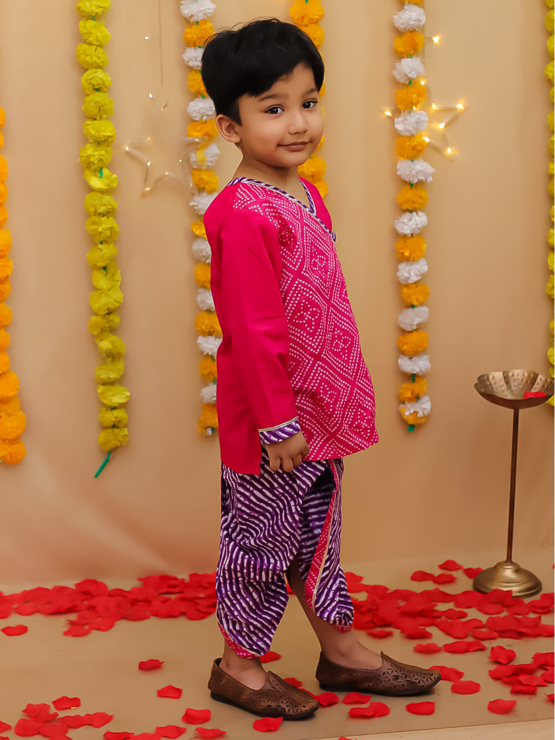 Dhoti Kurta Set for Boys - Red | BS25DK30RDA | DesiQlo