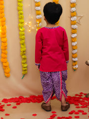 Dhoti Kurta Set for Boys - Red | BS25DK30RDA
