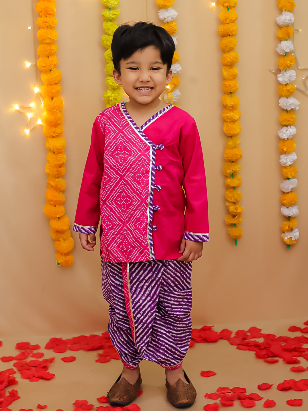 Dhoti Kurta Set for Boys - Red | BS25DK30RDA | DesiQlo