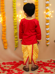 Dhoti Kurta Set for Boys - Pink | BS25DK30PIA
