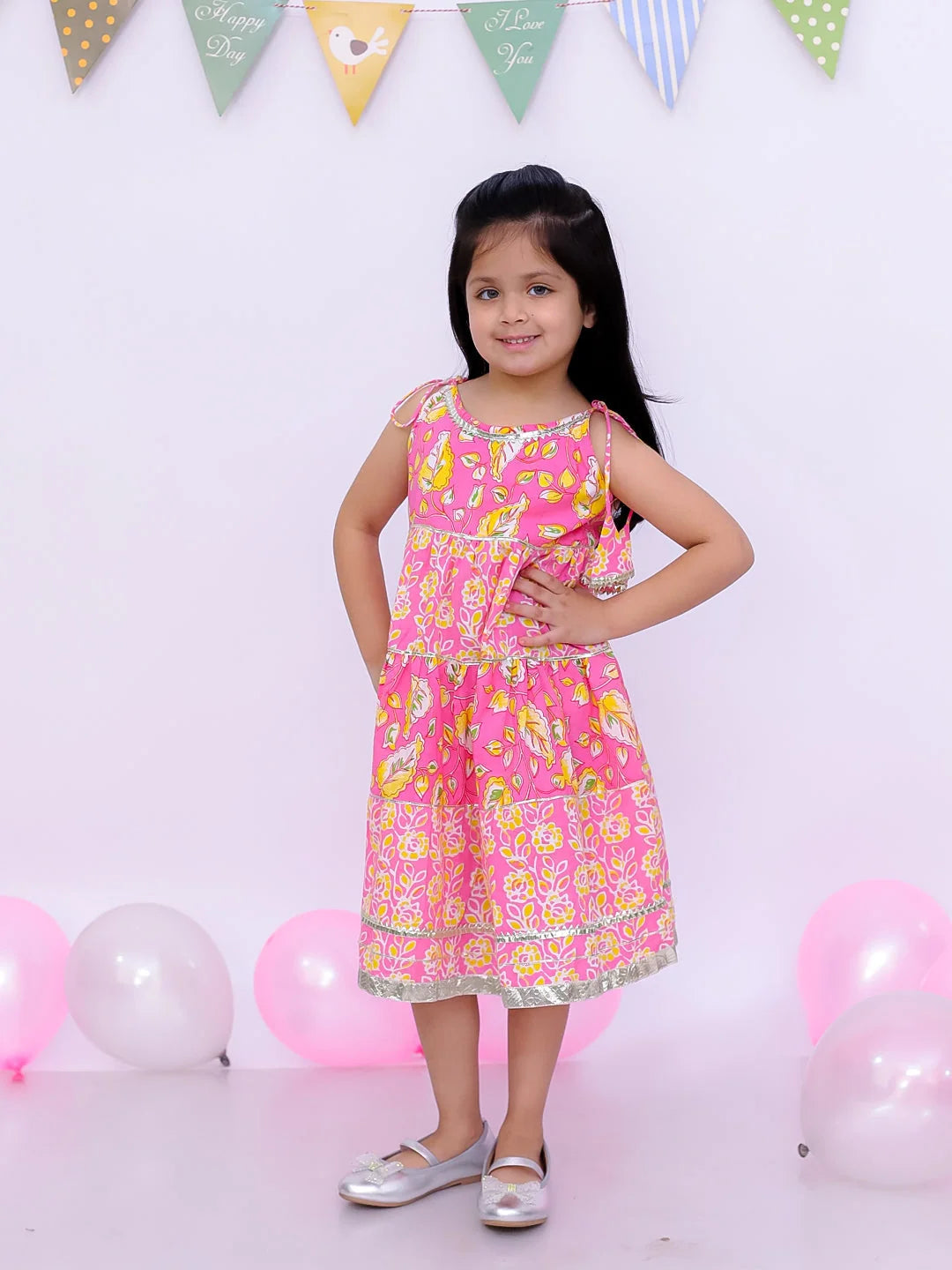 Red Tie Dye Girls Dress - Ethnic Summer Kids Clothing Online