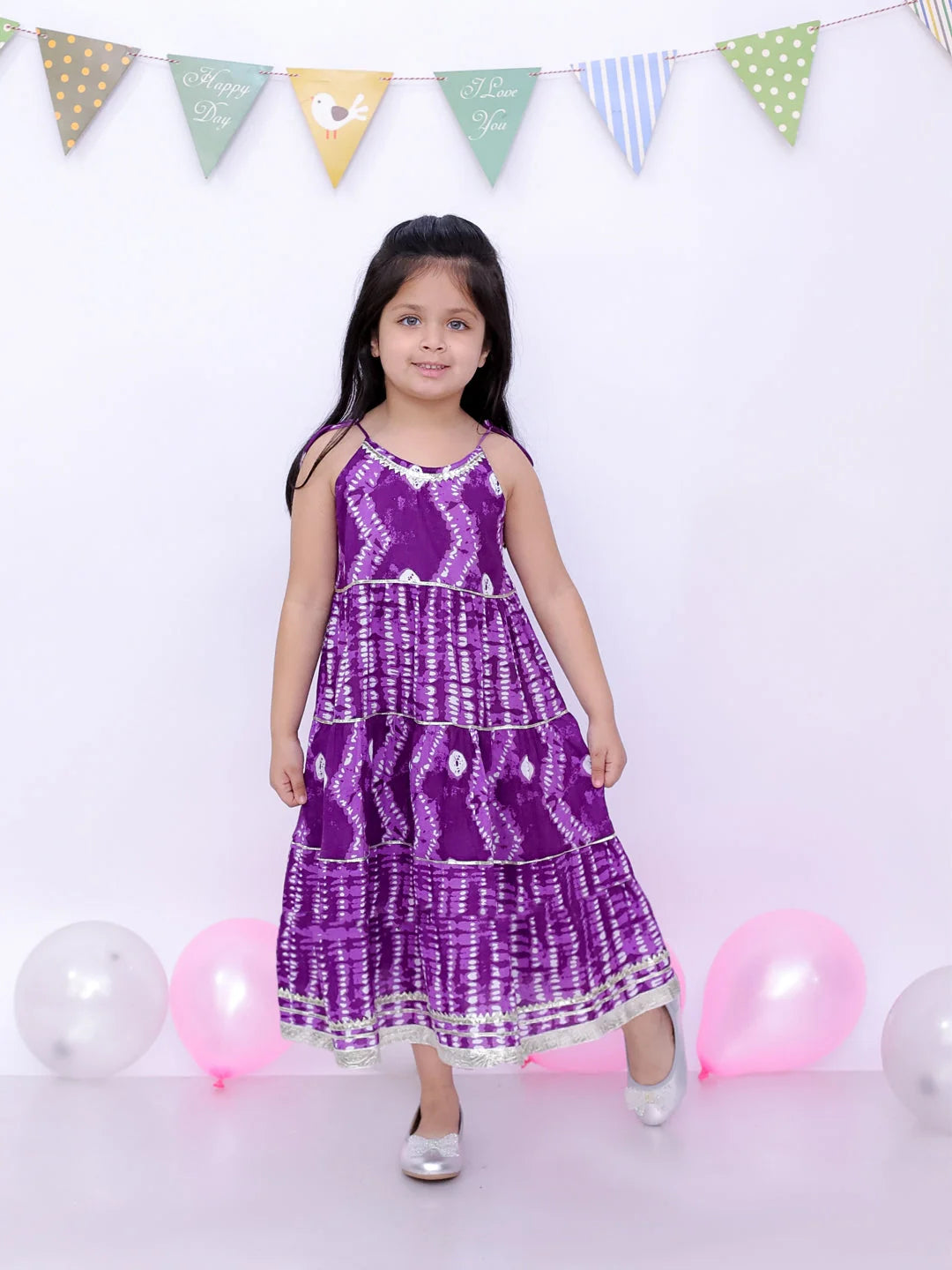 Ethnic Tie Dye Girls Dress - Sleeveless Summer Kids Clothing