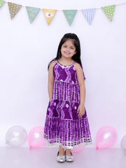 Ethnic Summer Sleeveless Tie & Dye Dress For Girls - Red-BS25DR24RDA
