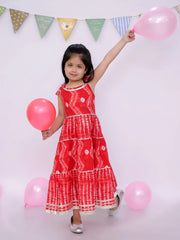 Casual Casual Summer Sleeveless Floral Dress For Girls - Pink-BS25DR24PIA