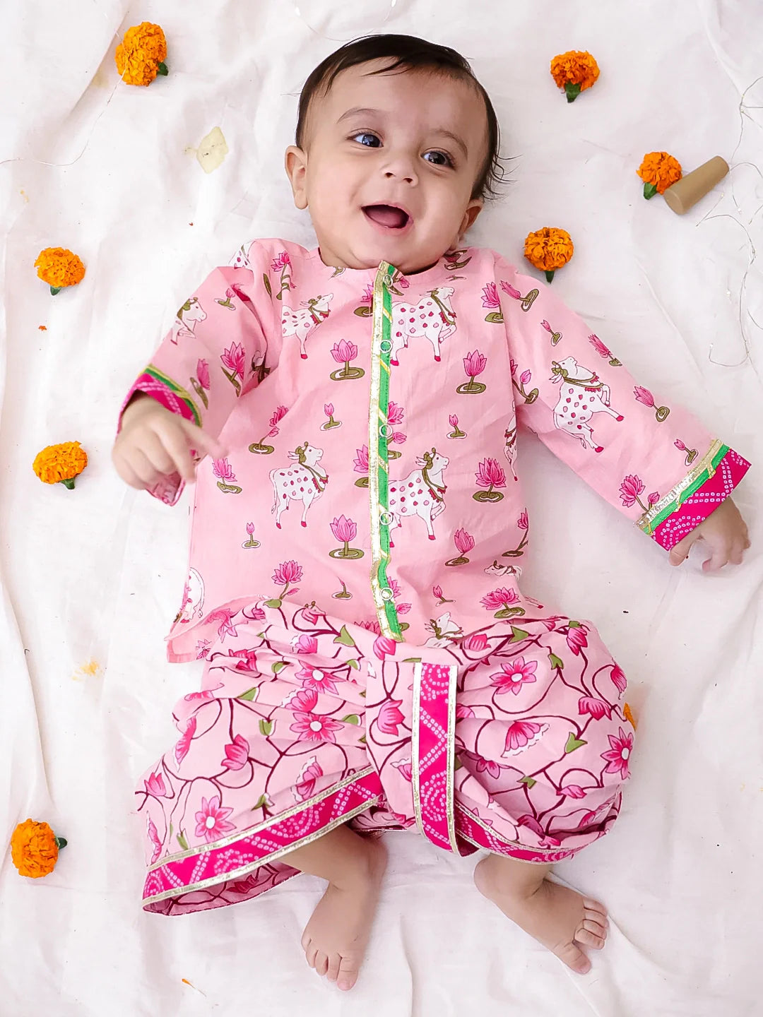 Dhoti Kurta Set for Boys - Pink | BS25IN02PIA | DesiQlo