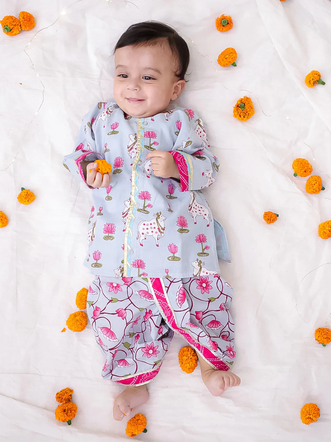 Dhoti Kurta Set for Boys - Sky Blue | BS25IN02SBA | DesiQlo