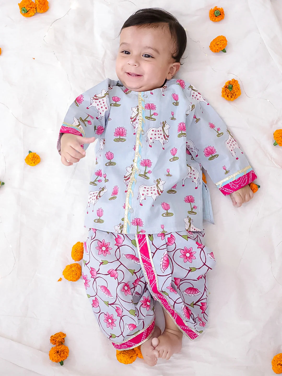 Dhoti Kurta Set for Boys - Sky Blue | BS25IN02SBA | DesiQlo