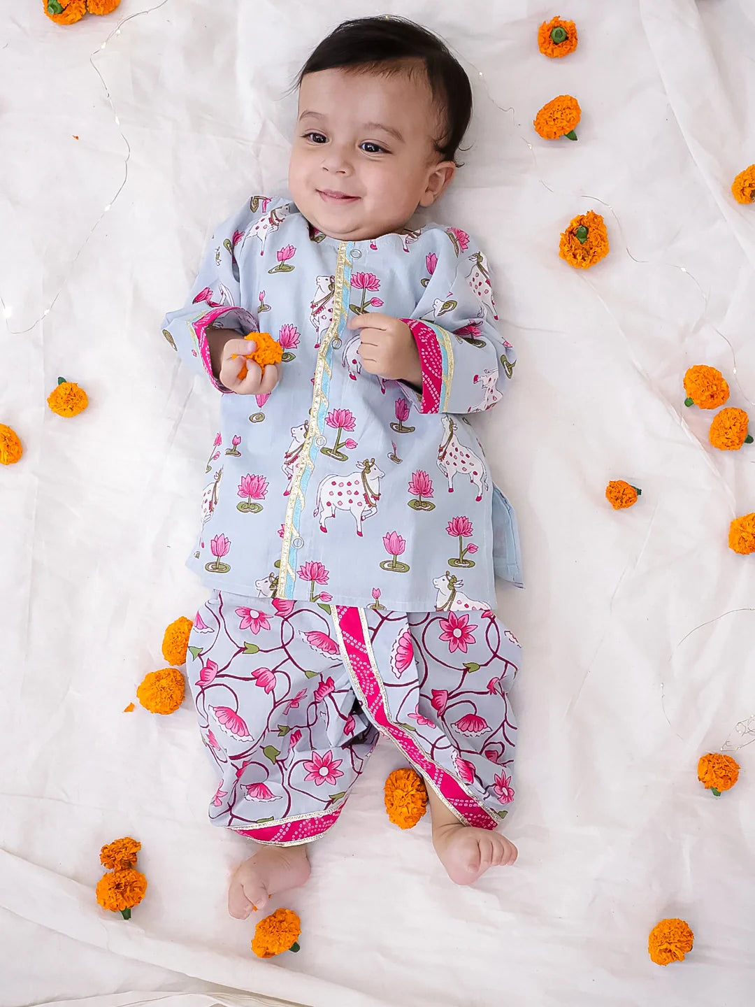 Dhoti Kurta Set for Boys - Sky Blue | BS25IN02SBA | DesiQlo