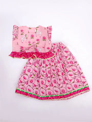 Lehenga Choli Set for Girls - Pink | BS25IN18PIA