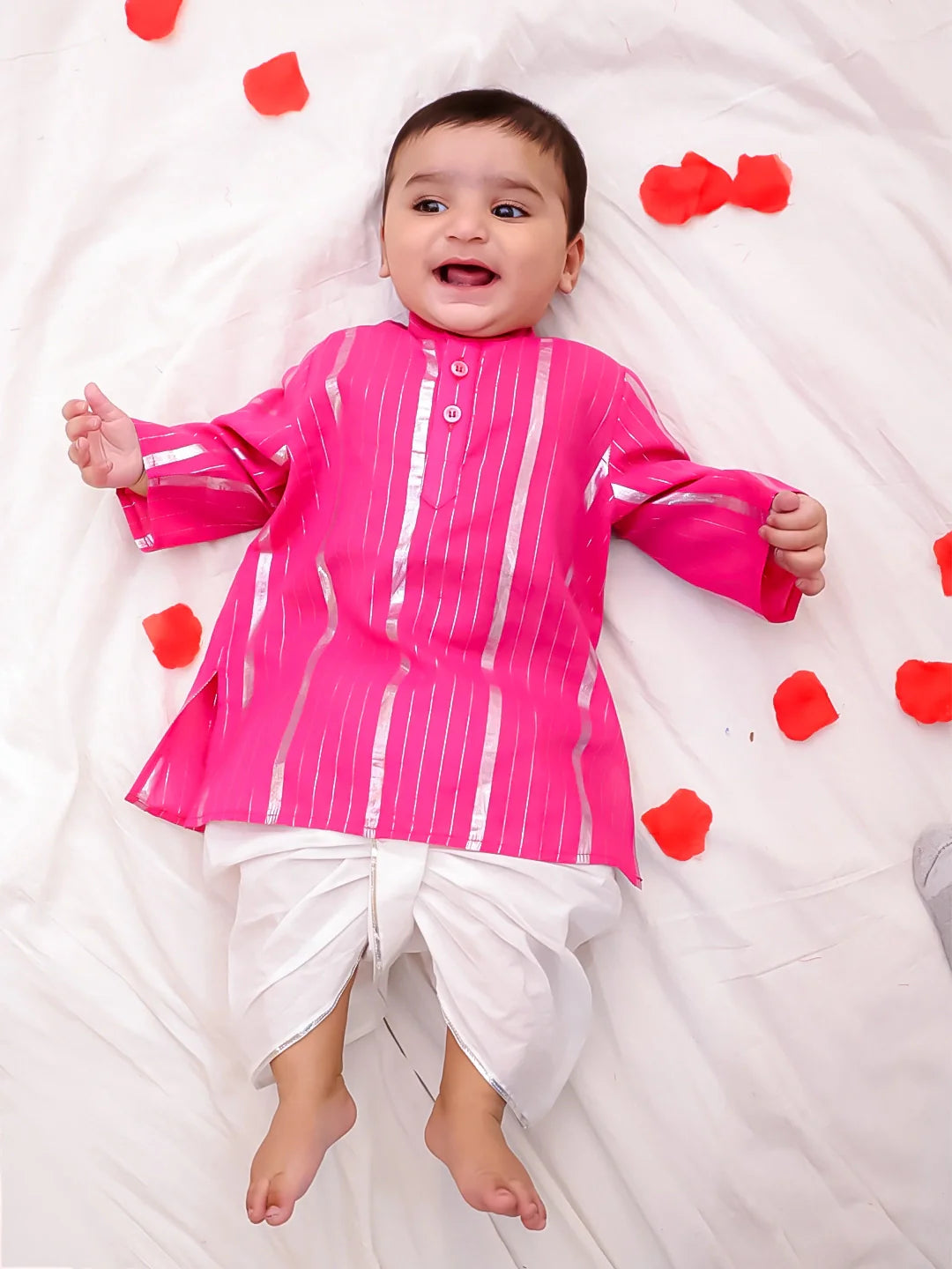 Dhoti Kurta Set for Boys - Pink | BS25IN19PIA | DesiQlo