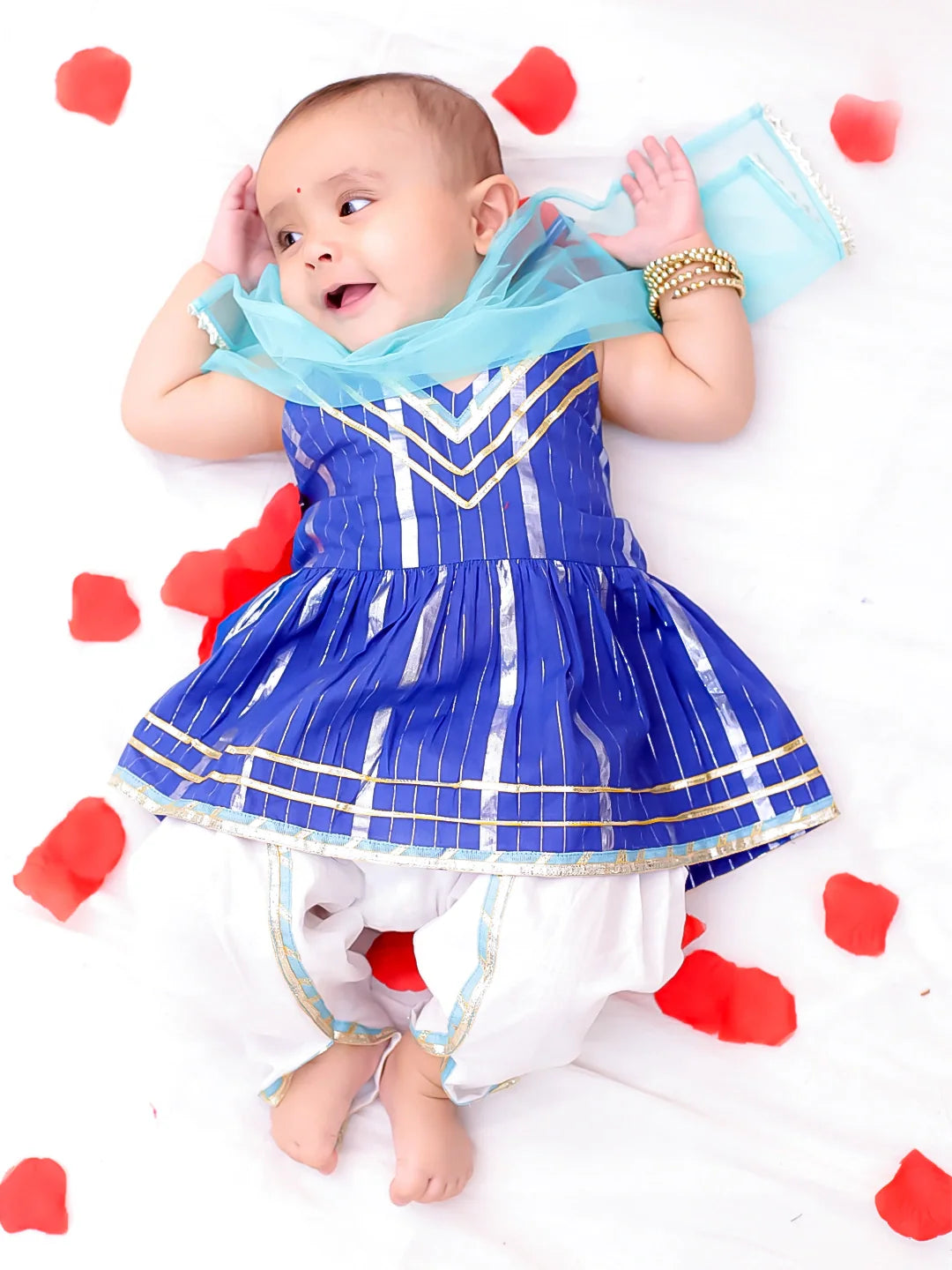 Ethnic Suit Set for Girls - Blue | BS25IN39BLA | DesiQlo