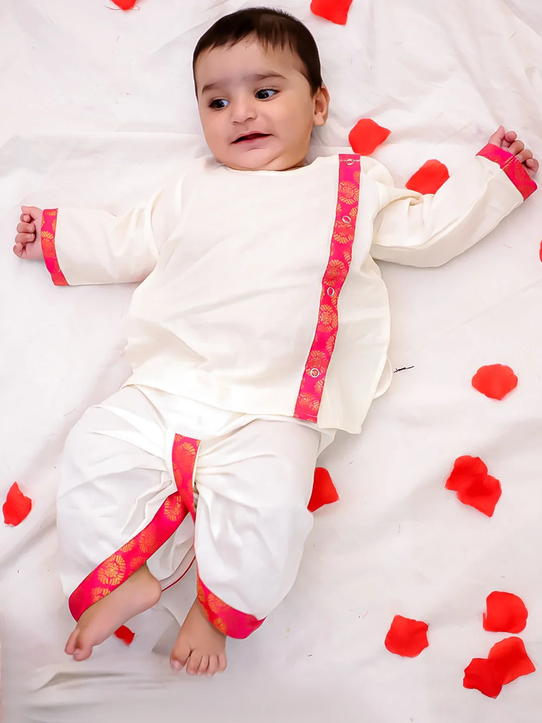 Dhoti Kurta Set for Boys - White | BS25IN40OWA | DesiQlo