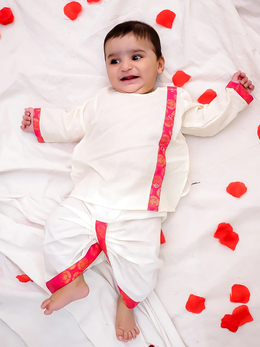 Dhoti Kurta Set for Boys - White | BS25IN40OWA | DesiQlo
