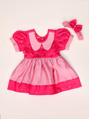 Tafetta Dress for Girls - Pink | BS25IN42PIA