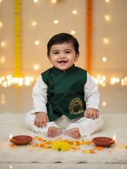 Cotton Kurta Pajama Set for Boys - Green | BS25IN45GRA