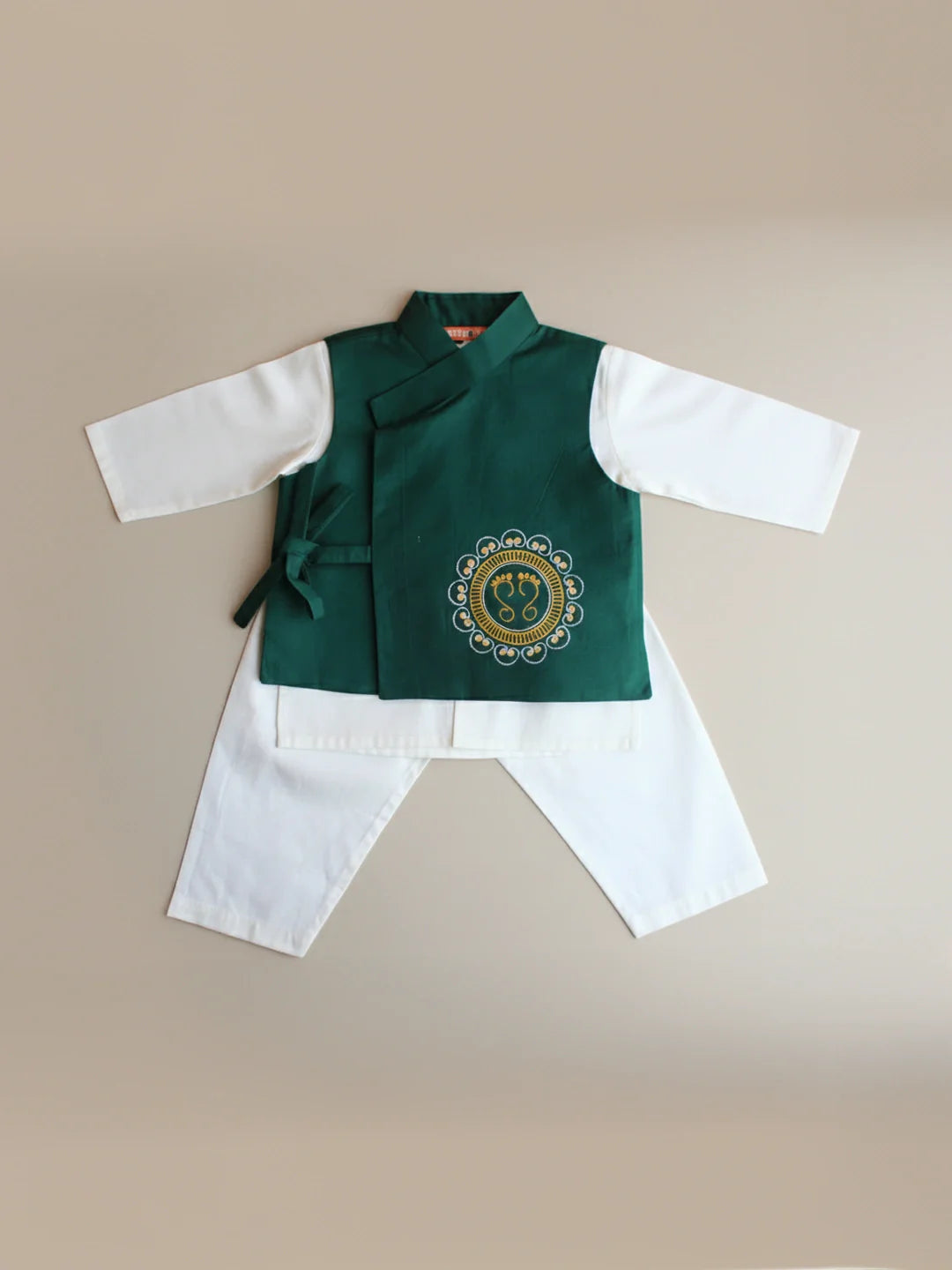 Cotton Kurta Pajama Set for Boys - Green | BS25IN45GRA | DesiQlo
