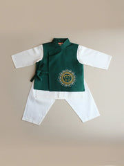Cotton Kurta Pajama Set for Boys - Green | BS25IN45GRA