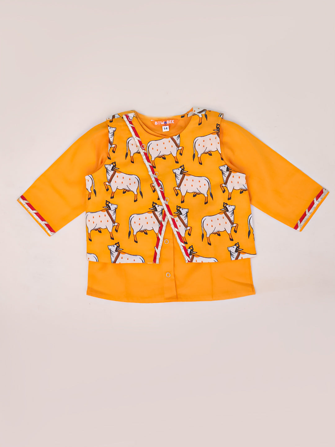 Cotton Dhoti Kurta Set for Boys - Yellow | BS25IN46YLA | DesiQlo