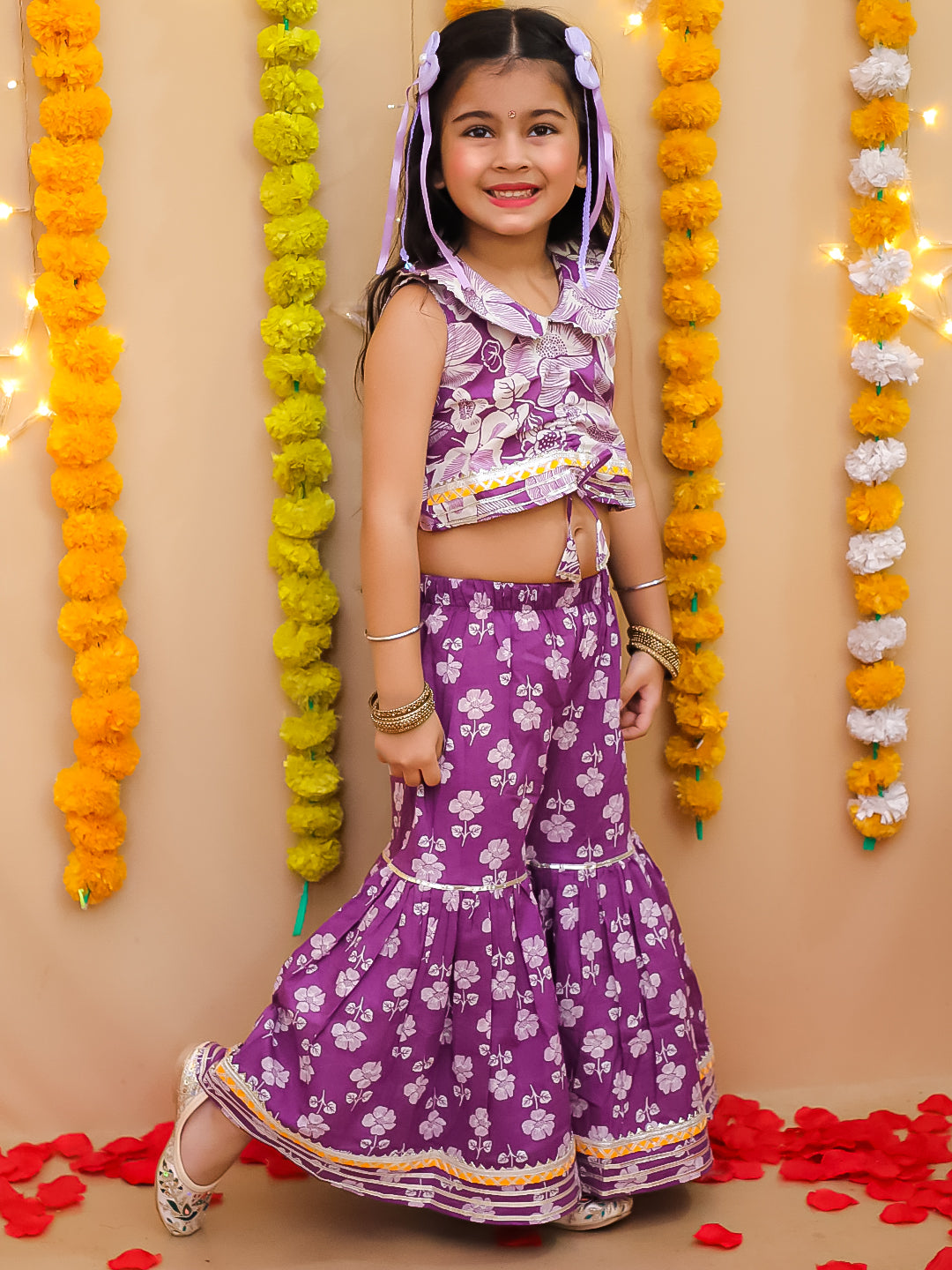 Indo Western Set for Girls - Purple | BS25IW01PUA