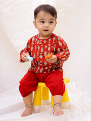 Ethnic Clothing Set for Boys - Red | BS25JH04MRA