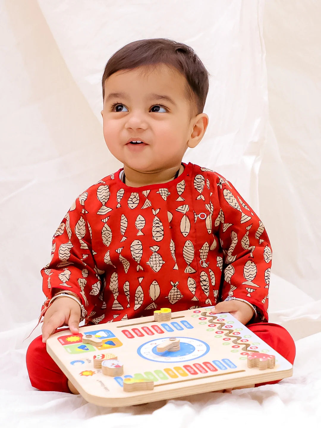 Ethnic Clothing Set for Boys - Red | BS25JH04MRA | DesiQlo