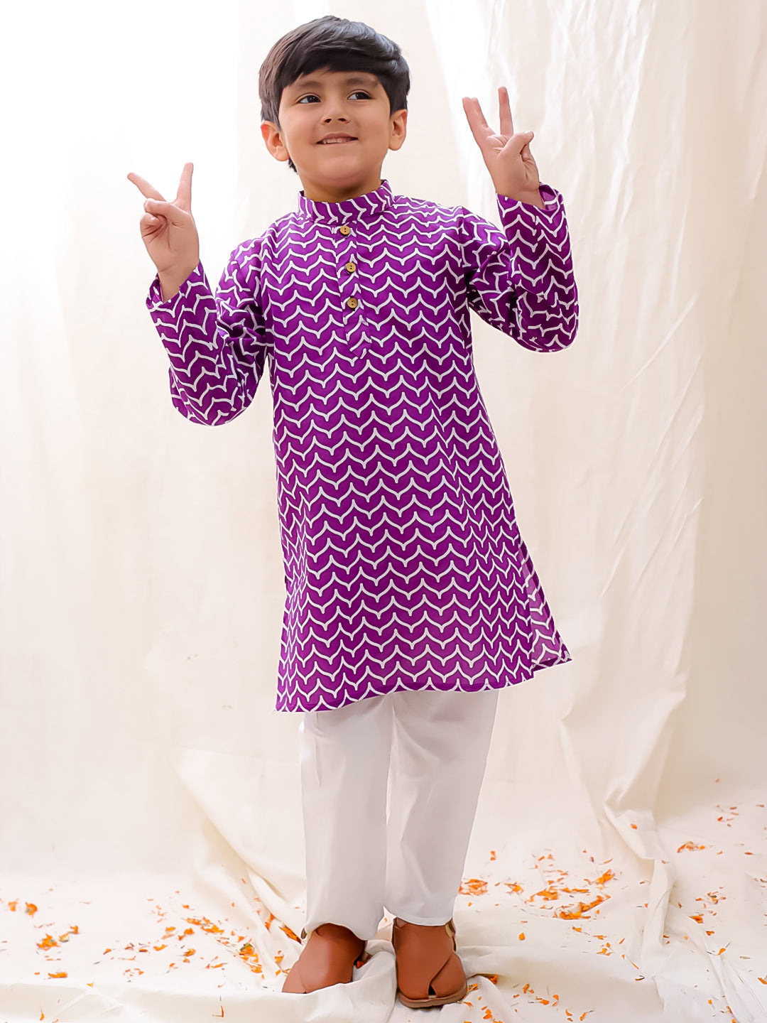 Kurta Pajama Set for Boys - Purple | BS25KP05PUA | DesiQlo