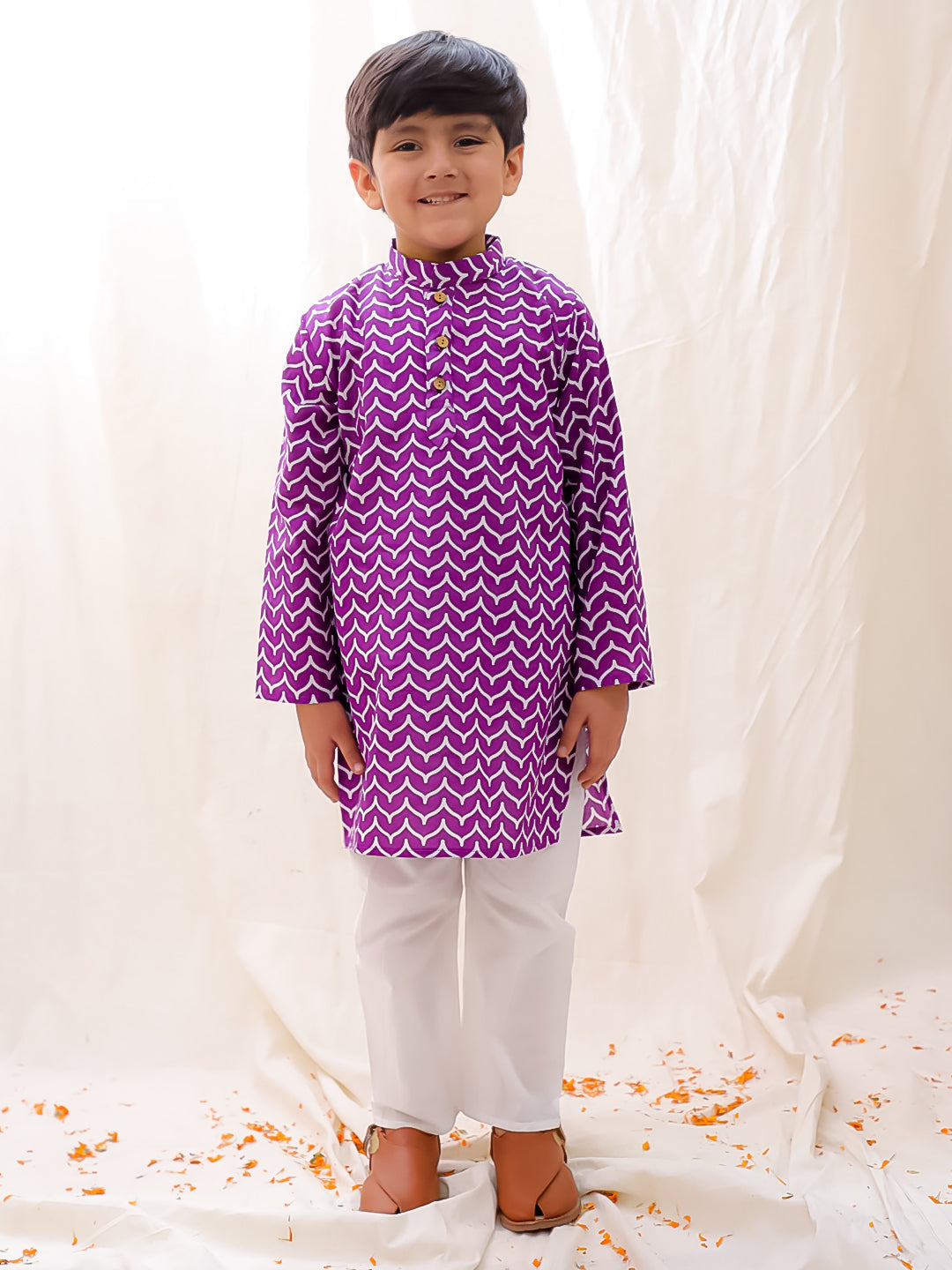 Kurta Pajama Set for Boys - Purple | BS25KP05PUA | DesiQlo
