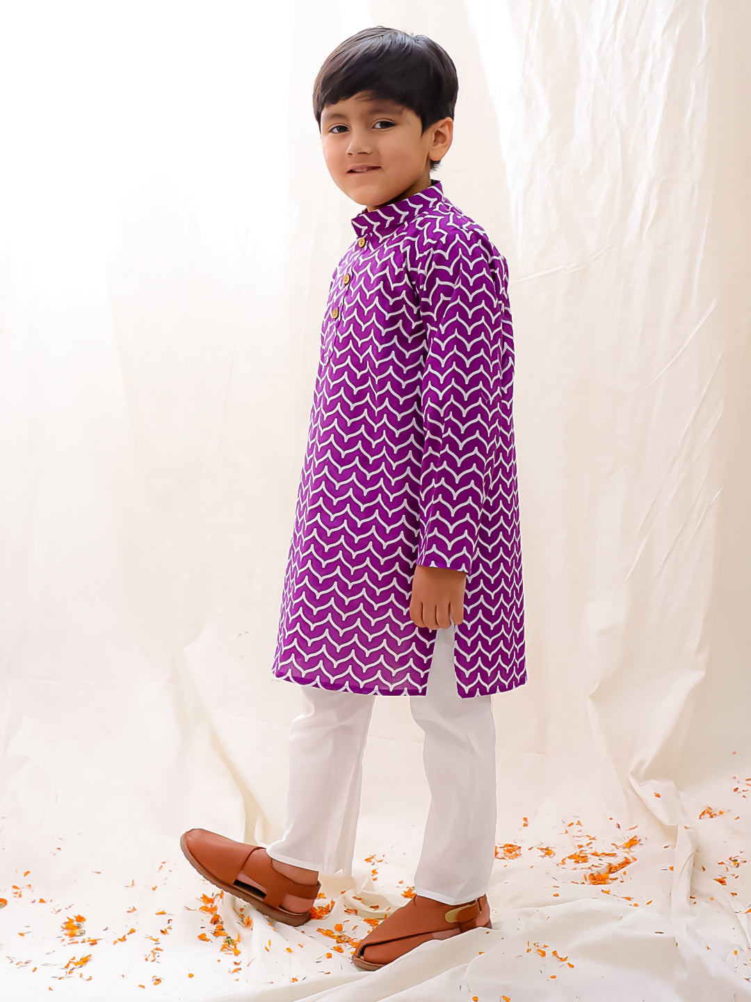 Kurta Pajama Set for Boys - Purple | BS25KP05PUA | DesiQlo