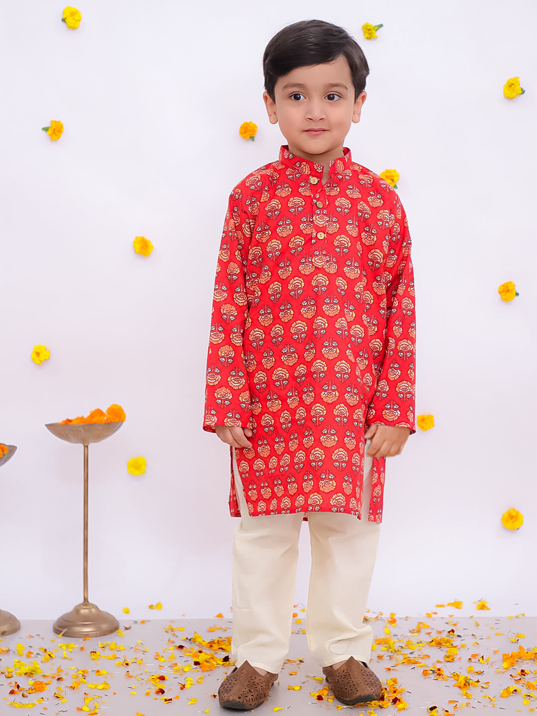 Kurta Pajama Set for Boys - Red | BS25KP05RDA | DesiQlo