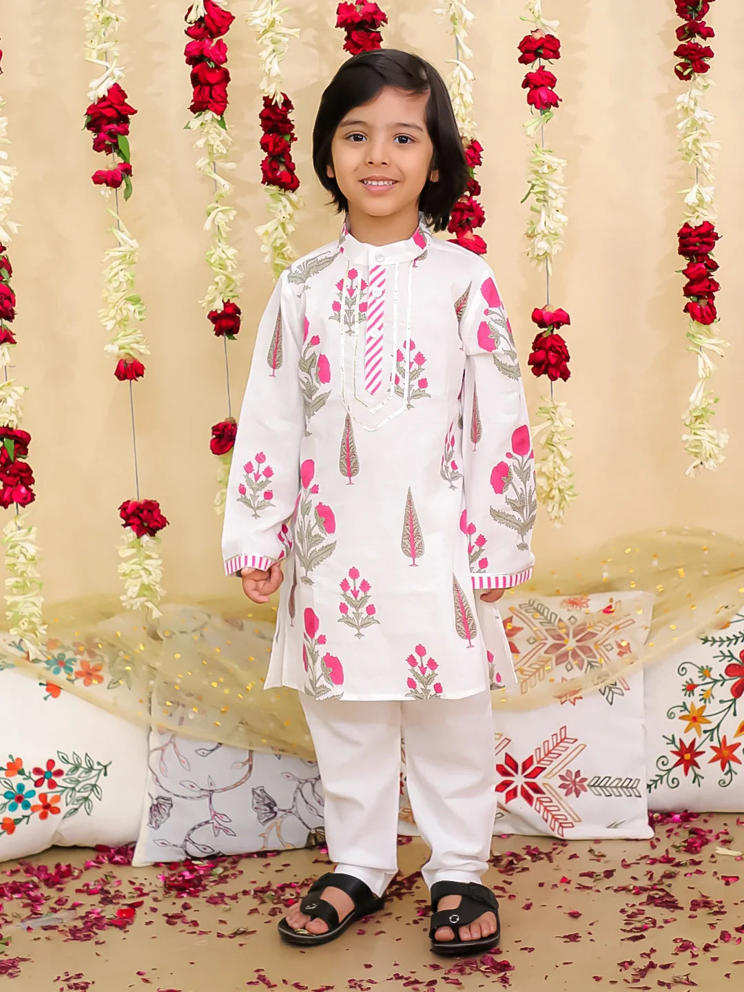 Kurta Pajama Set for Boys - Pink | BS25KP08PIA | DesiQlo