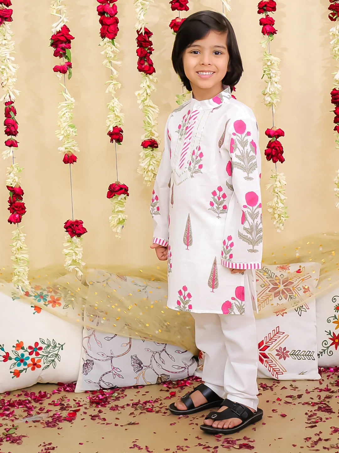 Kurta Pajama Set for Boys - Pink | BS25KP08PIA | DesiQlo
