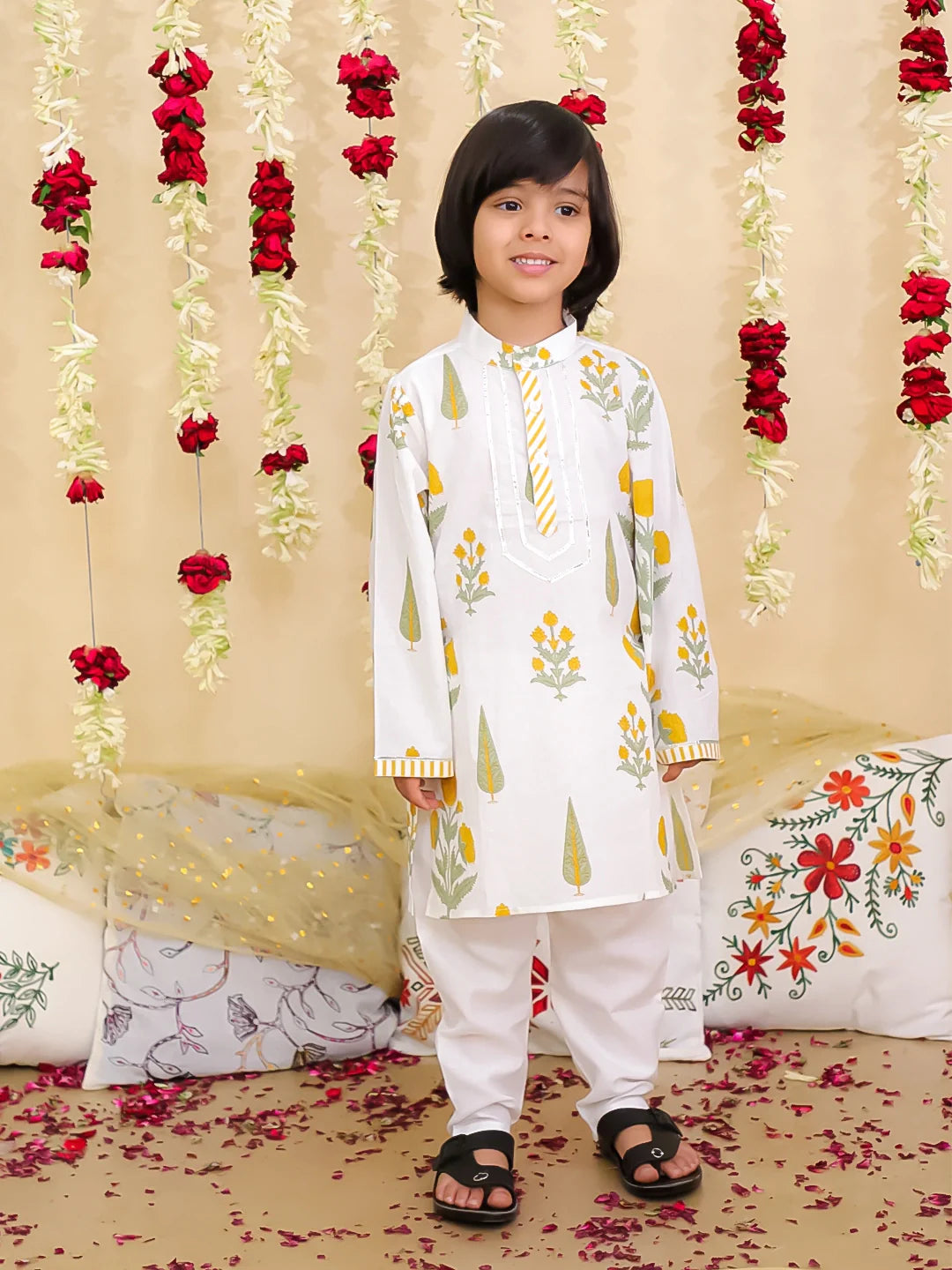 Kurta Pajama Set for Boys - Yellow | BS25KP08YLA | DesiQlo