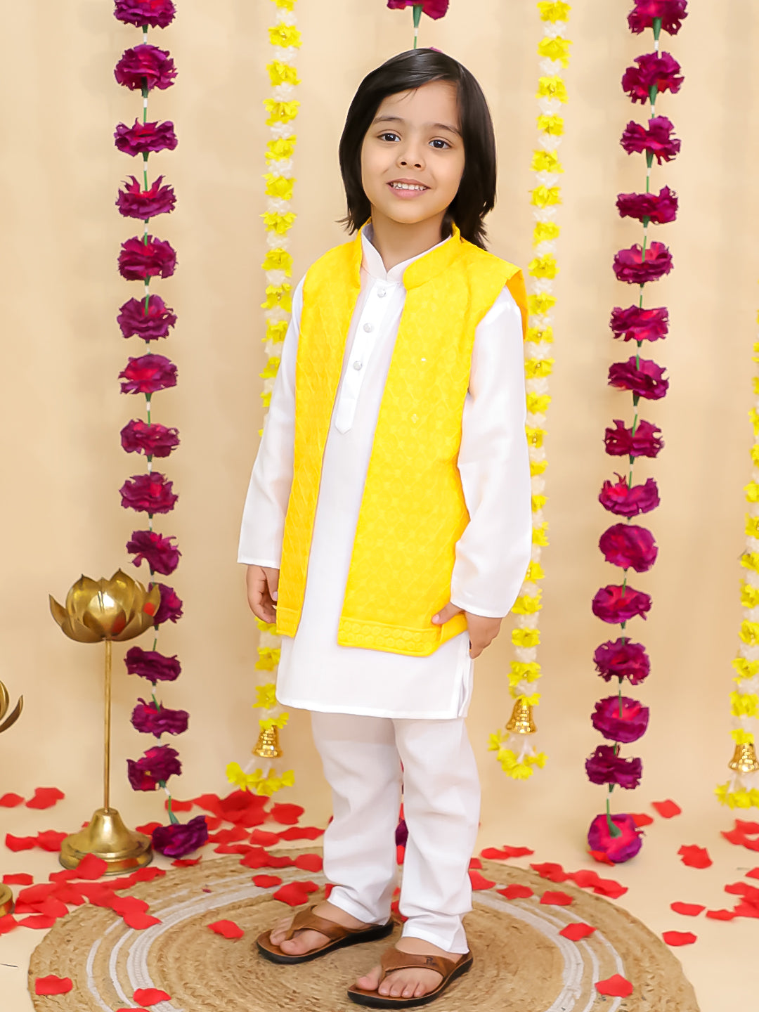 Kurta Pajama Set for Boys - Yellow | BS25KP12YLA | DesiQlo