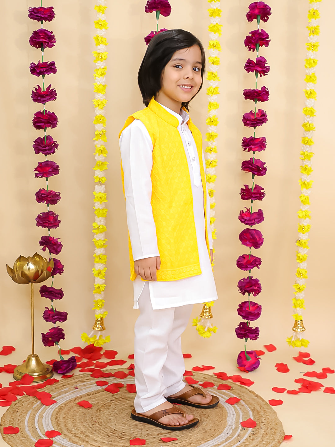 Kurta Pajama Set for Boys - Yellow | BS25KP12YLA | DesiQlo