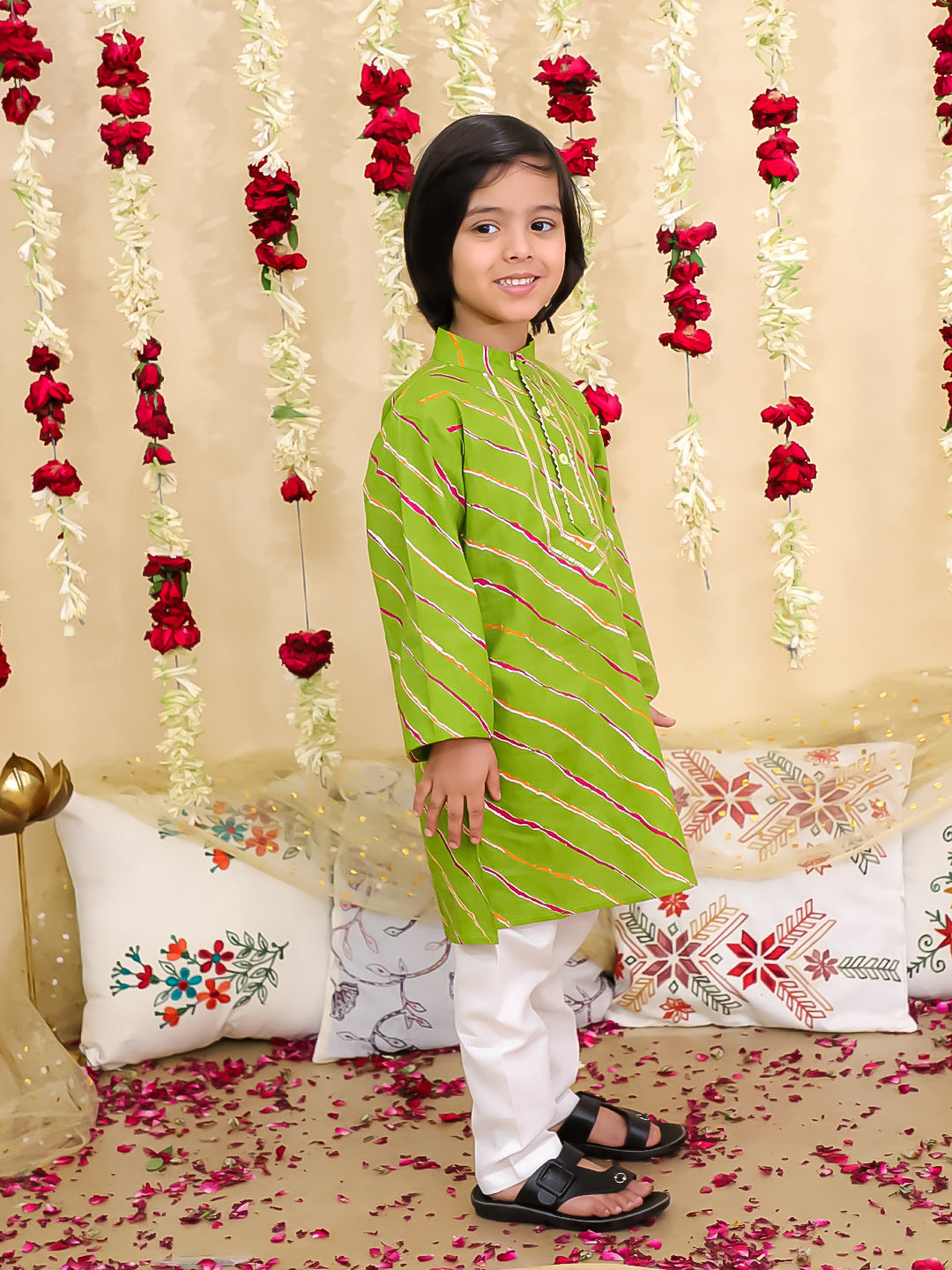 Kurta Pajama Set for Boys - Green | BS25KP13GRA | DesiQlo