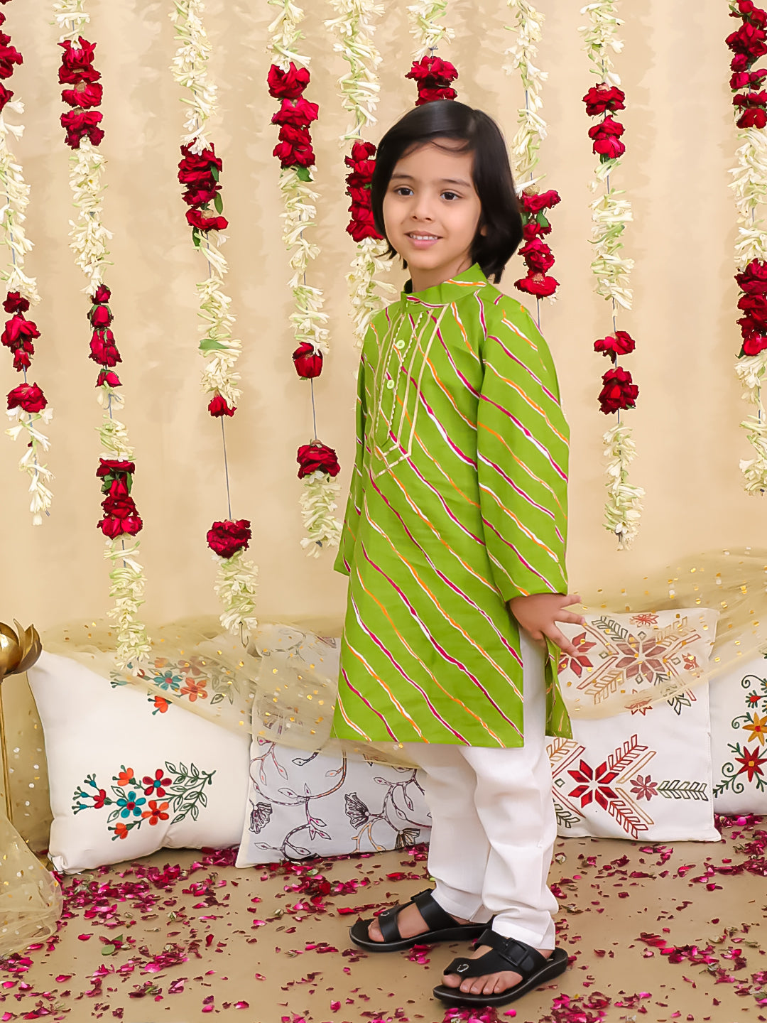 Kurta Pajama Set for Boys - Green | BS25KP13GRA | DesiQlo