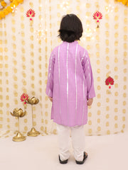 Cotton Kurta Pajama Set for Boys - Lilac | BS25KP14LCA
