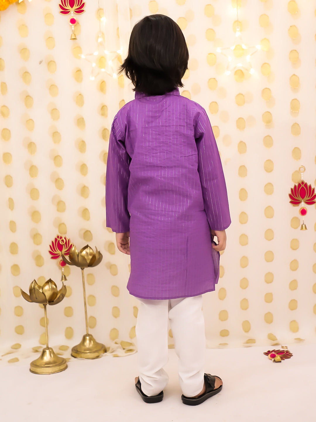 Cotton Kurta Pajama Set for Boys - Purple | BS25KP14PUA | DesiQlo