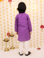 Cotton Kurta Pajama Set for Boys - Purple | BS25KP14PUA