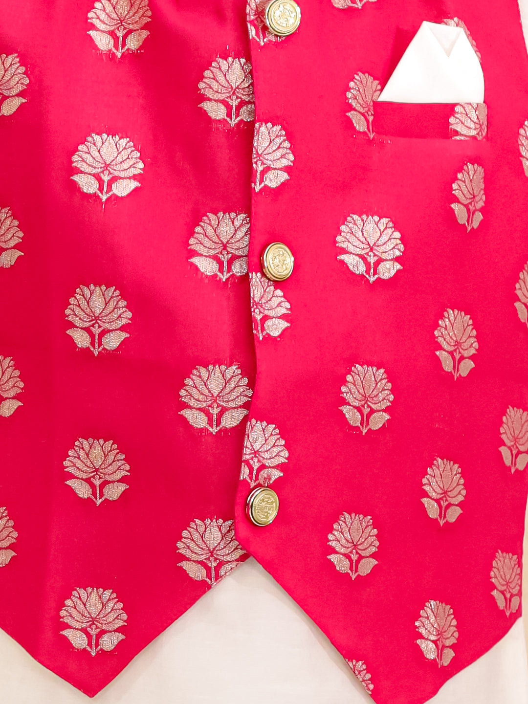 Poly Silk Kurta Pajama Set for Boys - Pink | BS25KP16PIA | DesiQlo